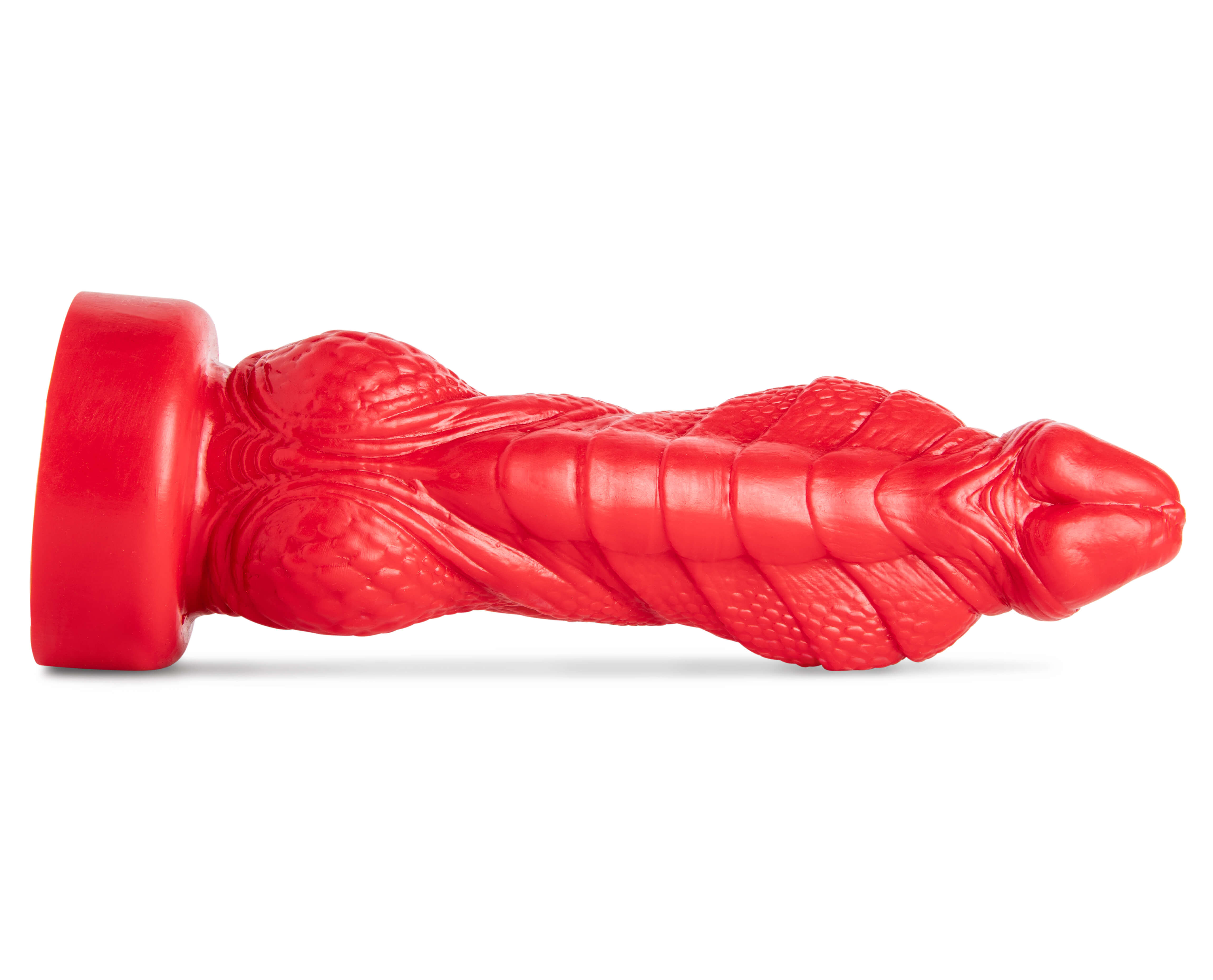 Red colored dildo shaped like an alien penis