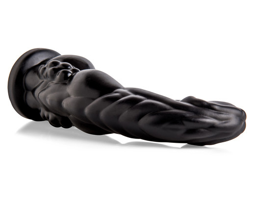 A black rubber dildo with a large head, perfect for those seeking a big long dildo.