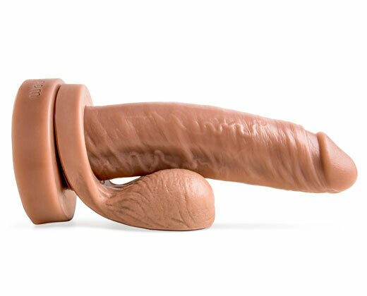 Large dildo with a noticeable bulge, a unique and eye-catching design.